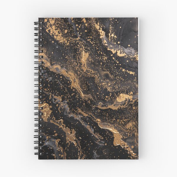 Item preview, Notebook or Phone Case Black Gold Fake Epoxy designed and sold by LaurenMaryStore.