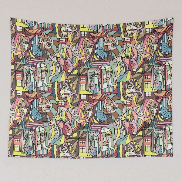 Item preview, Cubist  Style Lady Faces  designed and sold by Unhinged Heather.