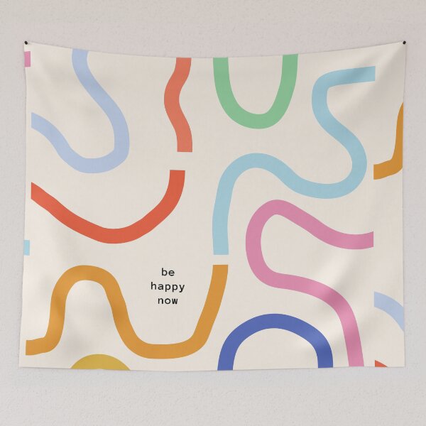 Item preview, Be Happy Now Pastel Aesthetic Pinterest Minimalist Art Design designed and sold by pointense.