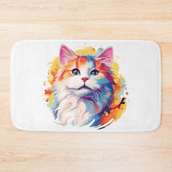 Item preview, Cute colored fluffy cat designed and sold by GoodThings66.