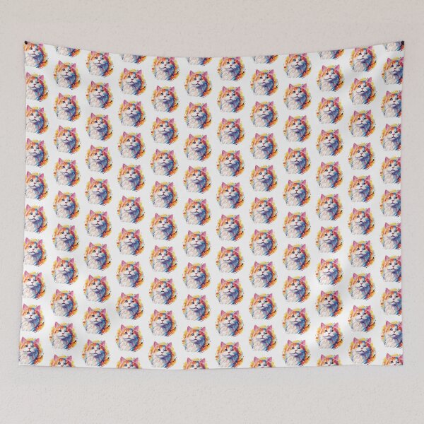 Item preview, Cute colored fluffy cat designed and sold by GoodThings66.