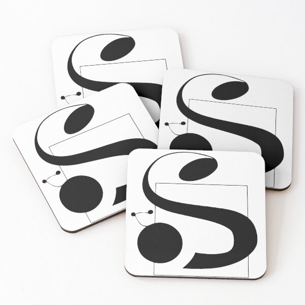 CALLIGRAPHY LETTER S Coasters (Set of 4)