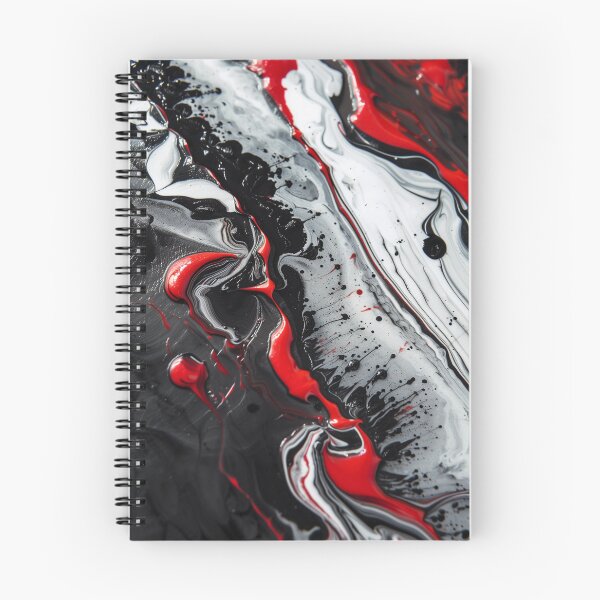Item preview, Notebook or Phone Case Epoxy Black Red White designed and sold by LaurenMaryStore.