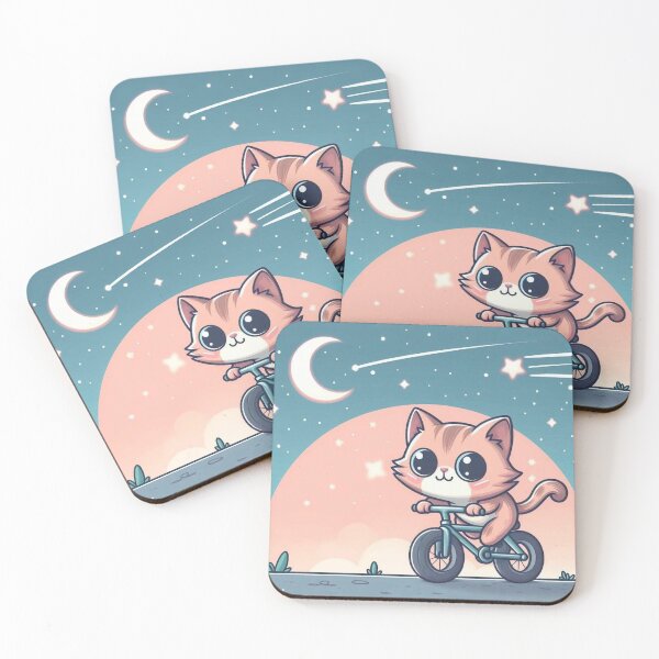 Item preview, Cute biking cat designed and sold by Vkinsify.