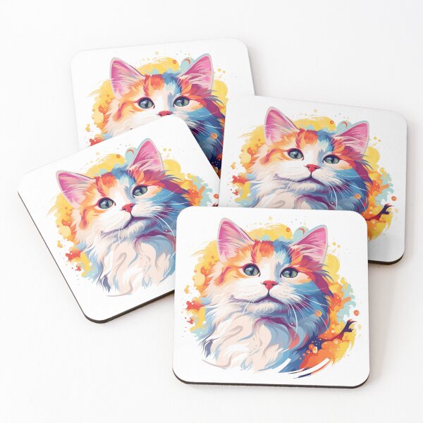 Item preview, Cute colored fluffy cat designed and sold by GoodThings66.