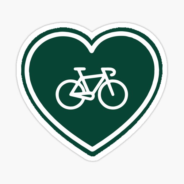Item preview, love cycling green heart shaped retro bike bicycle designed and sold by am-mantilla2156.
