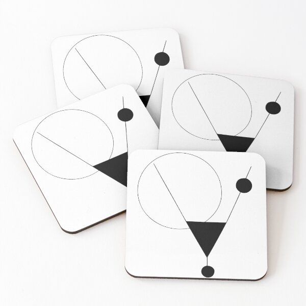 CALLIGRAPHY LETTER V Coasters (Set of 4)