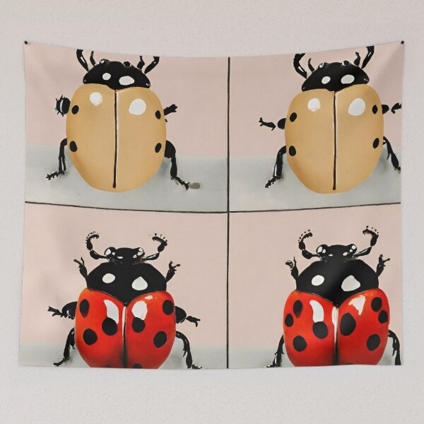 Item preview, Pop Art Lady Bug Beetles Arte lineal de insectos ecléctico designed and sold by Wolvescreate.