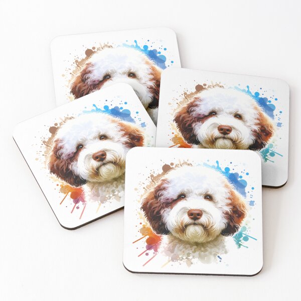 Item preview, Watercolor White And Brown Lagotto Romagnolo Dog  designed and sold by TheAnimalZ00.