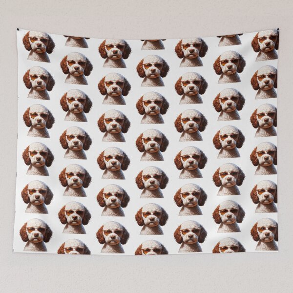 Item preview, White And Brown Lagotto Romagnolo Dog Wearing Sunglasses designed and sold by TheAnimalZ00.