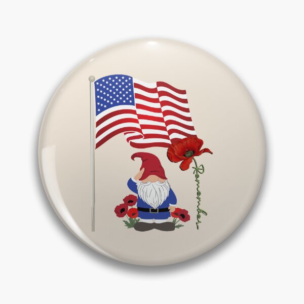 Item preview, Patriotic Gnome Saluting American Flag Poppy Flower Rememberance designed and sold by tamdevo1.