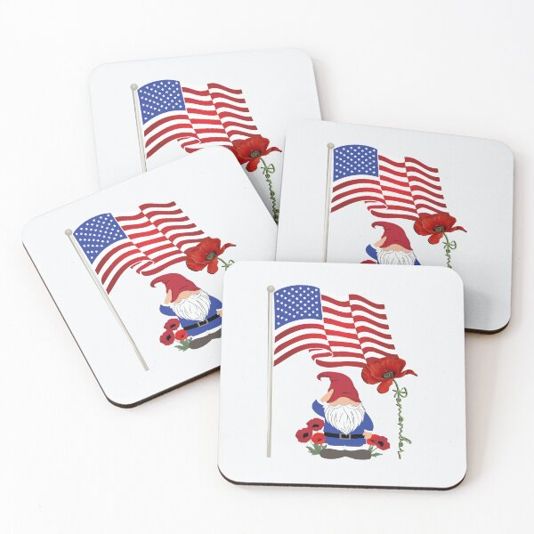 Item preview, Patriotic Gnome Saluting American Flag Poppy Flower Rememberance designed and sold by tamdevo1.