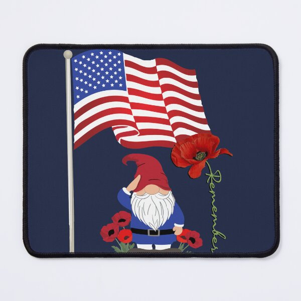 Item preview, Patriotic Gnome Saluting American Flag Poppy Flower Rememberance designed and sold by tamdevo1.