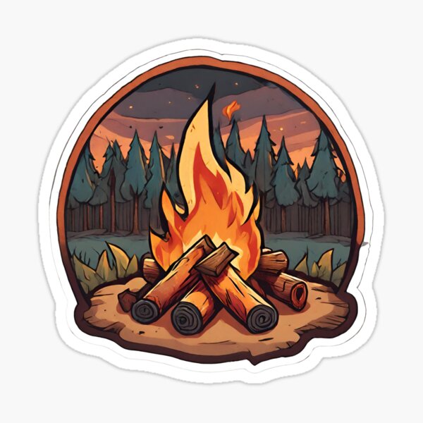 Item preview, Campfire in woods designed and sold by JacobsParadise.
