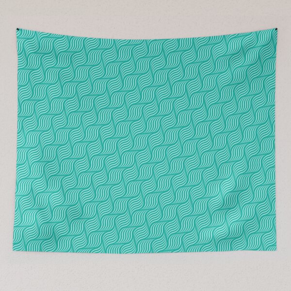 Item preview, Two Tone Teal Curved Wave Stripes Ornament Coherent Drafts designed and sold by Alchemy-A-La-G.