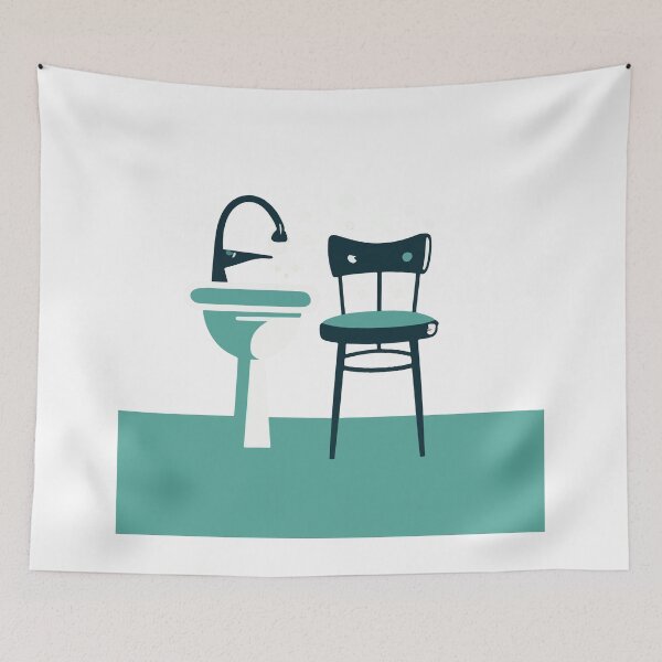Item preview, Minimalist Hairdresser Sink and Chair Design designed and sold by NiftyWrx.