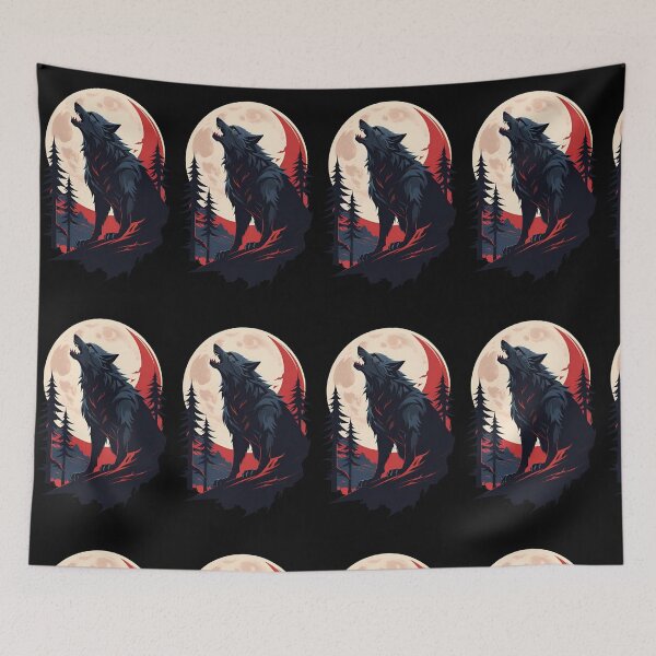 Item preview, Moonlit Howl: Haunting Werewolf Under the Full Moon designed and sold by KTOShop.