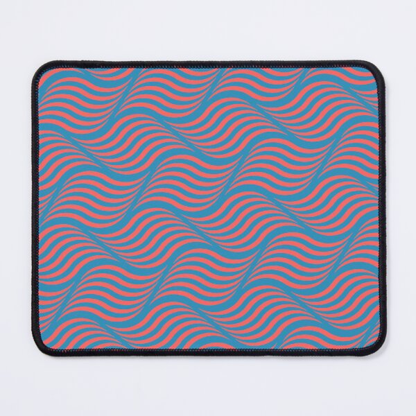 Item preview, Red Blue Curved Wave Stripes Ornament Coherent Drafts designed and sold by Alchemy-A-La-G.