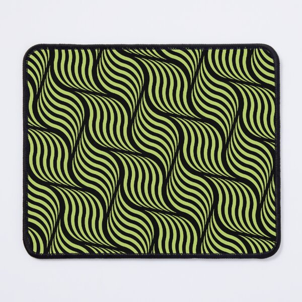 Item preview, Green Black Curved Wave Stripes Ornament Coherent Drafts designed and sold by Alchemy-A-La-G.