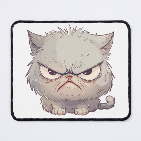 Item preview, Angry cartoon cat with a stern expression designed and sold by mando24895.