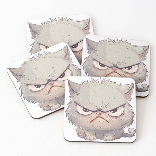Item preview, Angry cartoon cat with a stern expression designed and sold by mando24895.