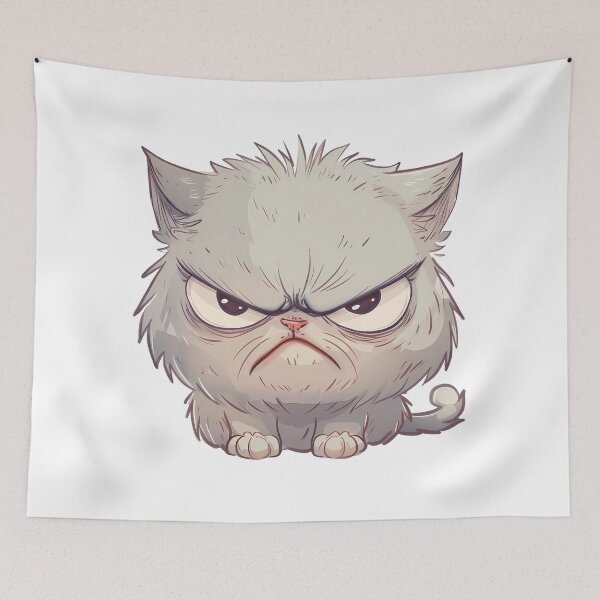 Item preview, Angry cartoon cat with a stern expression designed and sold by mando24895.