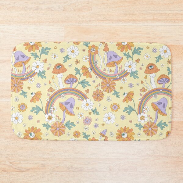 Item preview, Mushrooms and Rainbows Floral Retro Weirdcore designed and sold by DelightfulDazy.