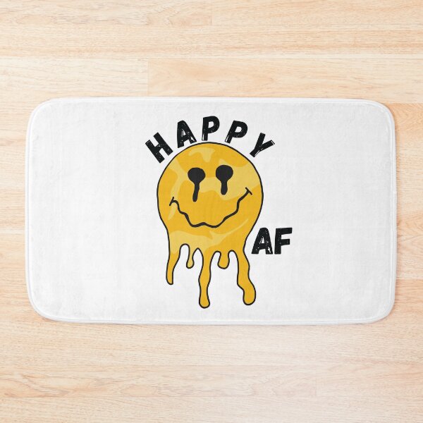 Item preview, Yellow Acid Smiley Face Happy AF by Bossy Cat Home designed and sold by BossyCatHome.