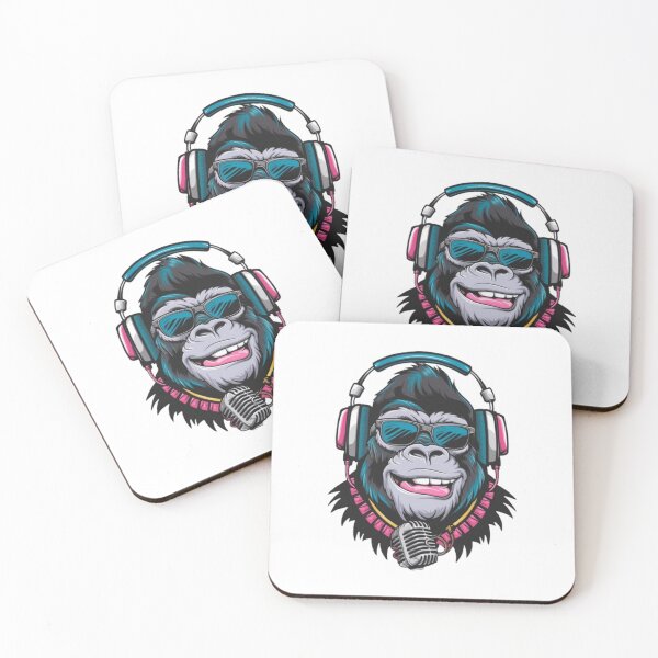 Item preview, Gorilla enjoy listening to music Funny gift designed and sold by Loviness.