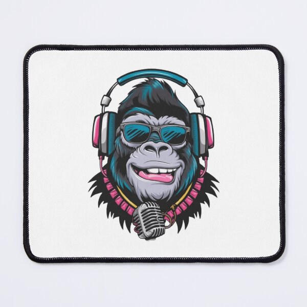 Item preview, Gorilla enjoy listening to music Funny gift designed and sold by Loviness.