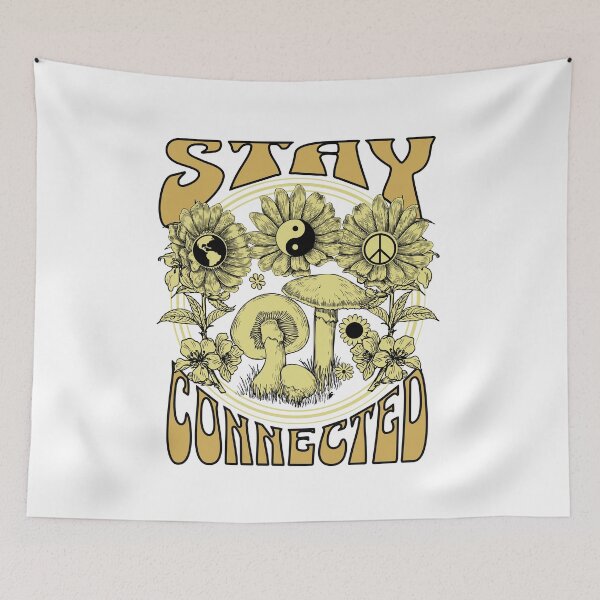 Item preview, Stay connected mushrooms, peace and love designed and sold by PrettyPinkSkies.