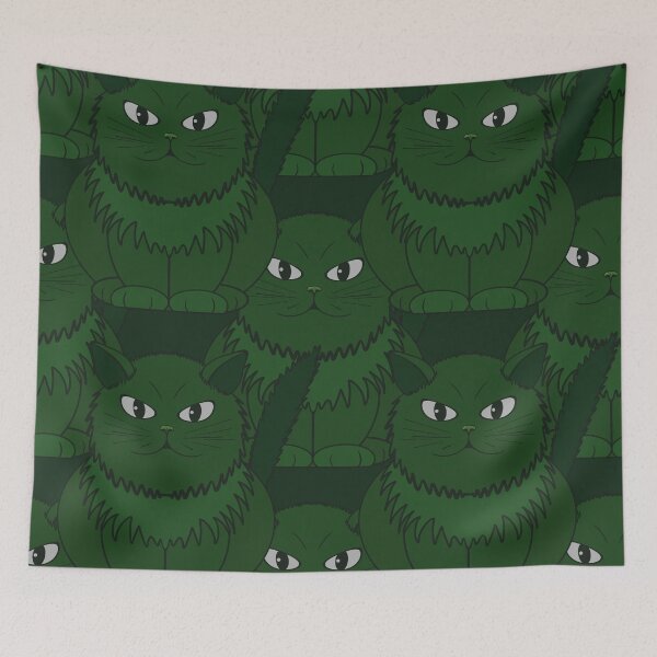 Item preview, Pattern with Cat Tomeo is green color designed and sold by Cherevan.