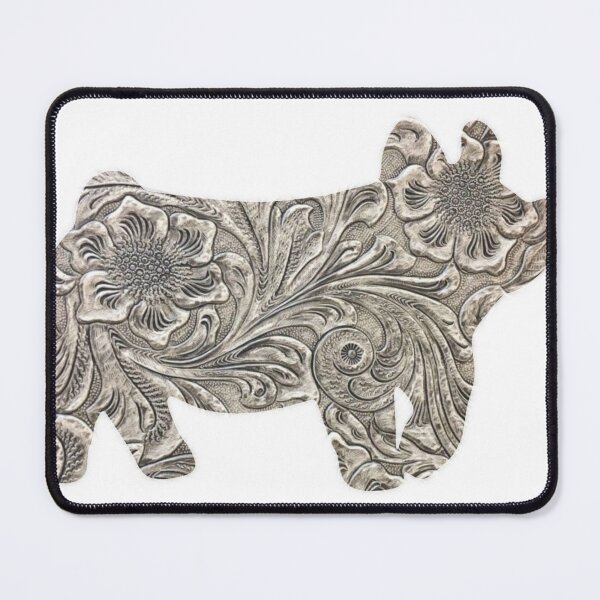Item preview, Grey tooled leather show pig designed and sold by mayceet.