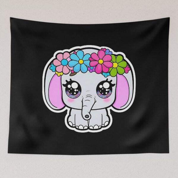 Item preview, Adorable Baby Elephant with flower crown designed and sold by Taans-Creation.