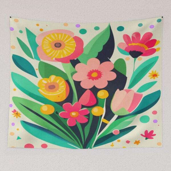 Item preview, Colorful Flowers, Minimalist Art designed and sold by adlkh.