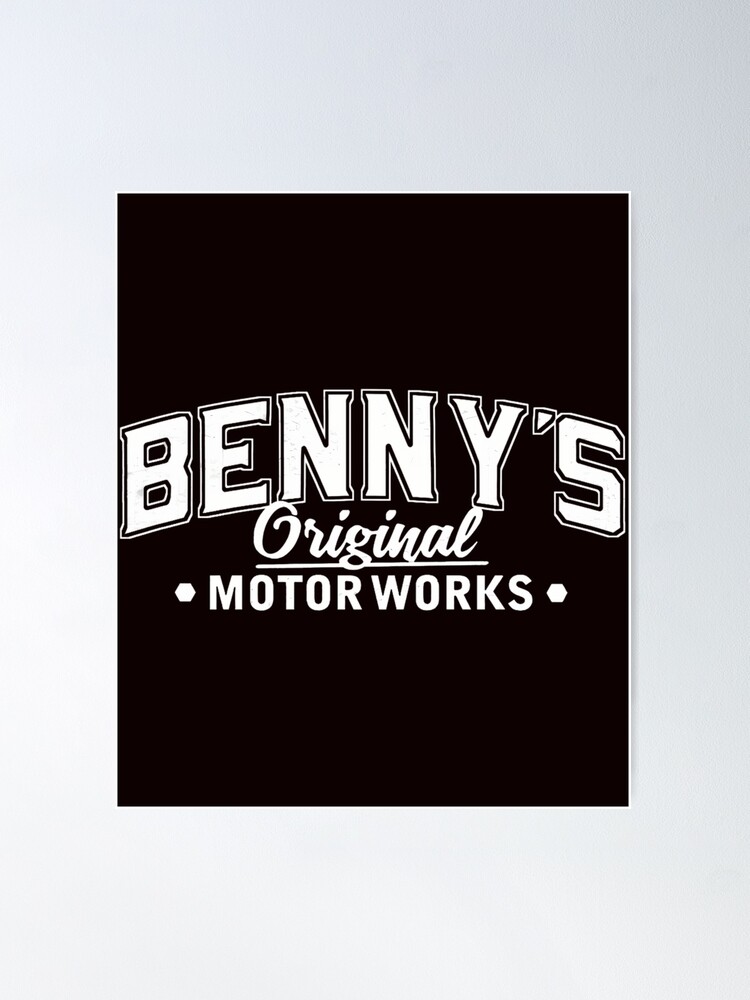 Benny's Original Motorworks White Weathered Logo Design from