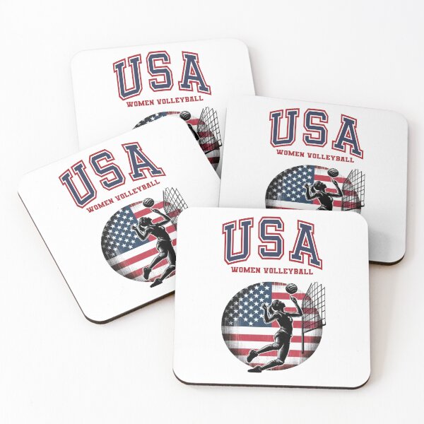Artikelvorschau, Volleyball-Flagge für Frauen mit USA-Flagge, Frauen und Mädchen entworfen und verkauft von R&BApparel.