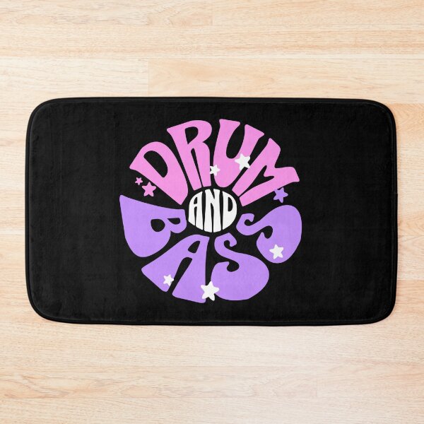 Item preview, DRUM AND BASS  - Y2K Floral Font (White/Pink/purple)  designed and sold by Discothreadz.