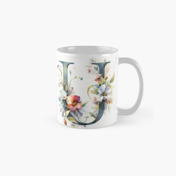 WATERCOLOR LETTER U Classic Mug
