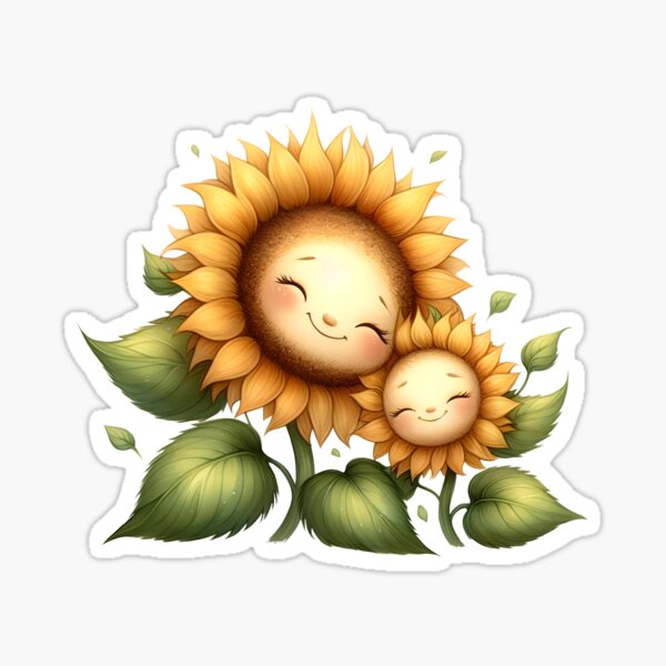 Item preview, Smiling Sunflowers hugging on Mothers Day designed and sold by DreamyEscapism.