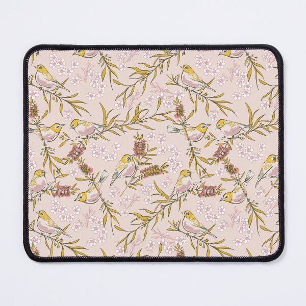 Item preview, Peach Tiny Birds and Bottlebrush designed and sold by Jo Wilson Design.
