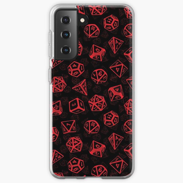 D20 Dice Set Pattern (Red) Samsung Galaxy Soft Case