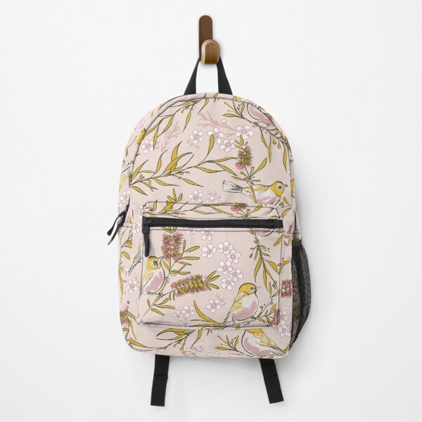 Item preview, Peach Tiny Birds and Bottlebrush designed and sold by Jo Wilson Design.