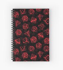 Cuaderno de espiral D20 Dice Set Pattern (rojo)