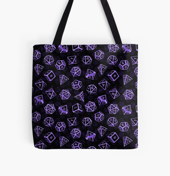 D20 Dice Set Pattern (Purple) All Over Print Tote Bag