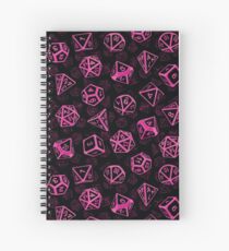 Cuaderno de espiral D20 Dice Set Pattern (rosa)