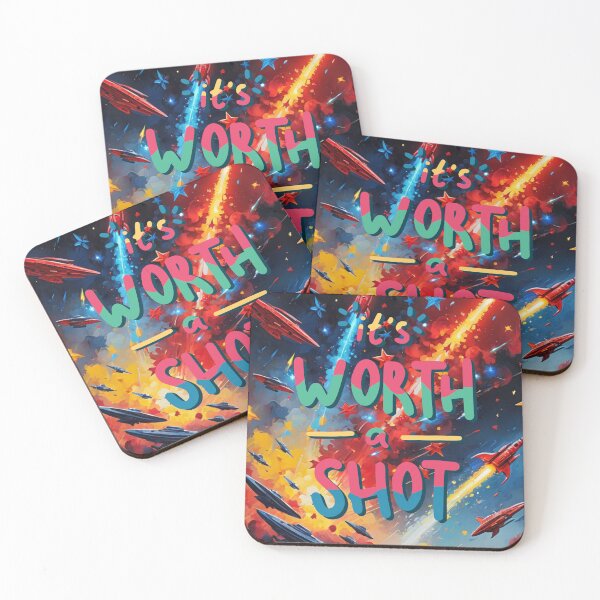 Item preview, It's Worth a Shot Neon Rockets Space Art Motivation designed and sold by socialarmour.