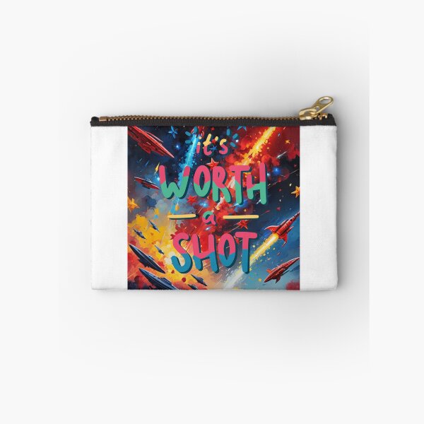 Item preview, It's Worth a Shot Neon Rockets Space Art Motivation designed and sold by socialarmour.