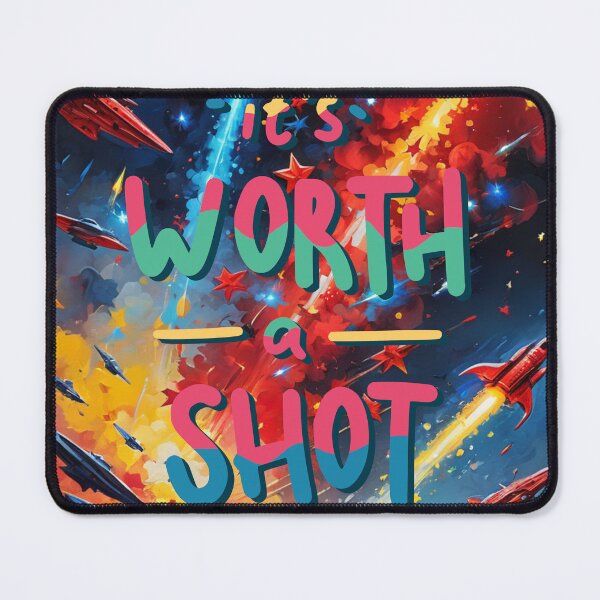Item preview, It's Worth a Shot Neon Rockets Space Art Motivation designed and sold by socialarmour.