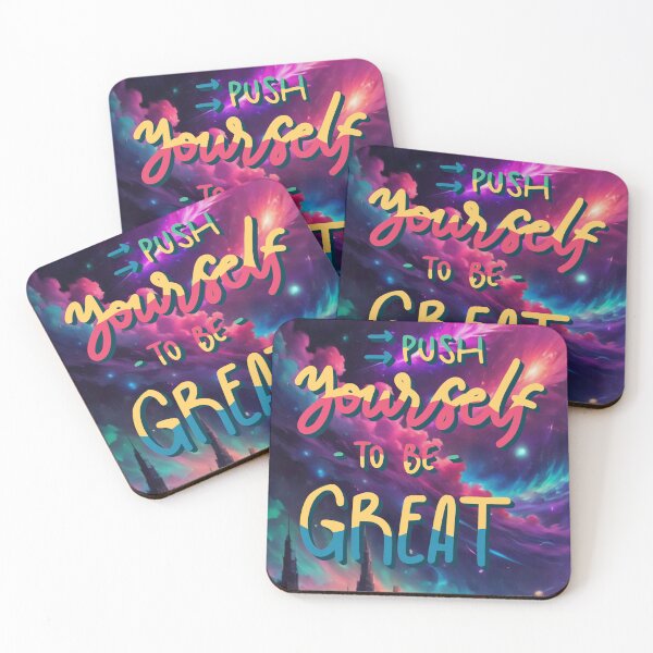 Item preview, Push Yourself To Be Great Neon Space Art Motivation designed and sold by socialarmour.